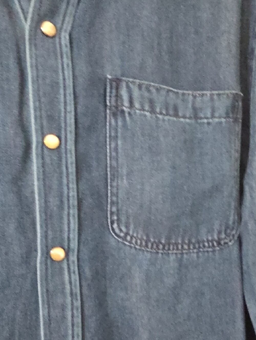 7 For All Mankind Men's Dark Blue Denim Snap Button-Down Shirt - Picture 7 of 11
